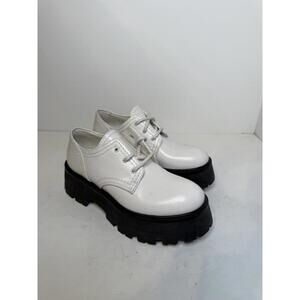 Alexander McQueen Women’s White Leather Platform Oxfords SZ 36 New